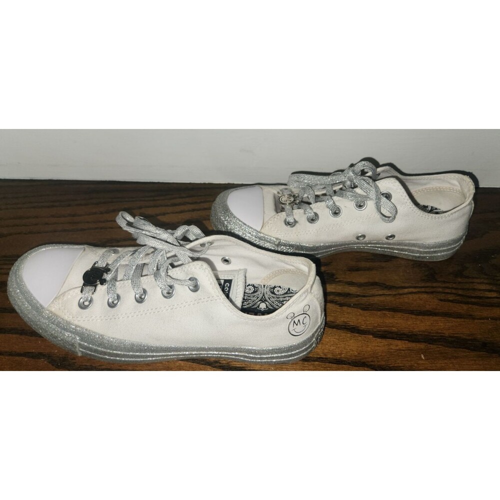 Converse x Miley Cyrus Sneakers Limited Edition White Silver Women's Size 6 - Picture 7 of 14